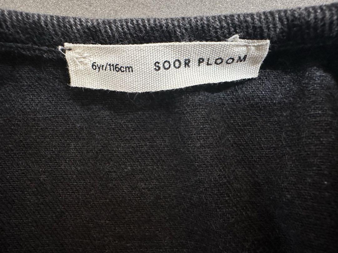 soor ploom 6Y Tippi Pinafore Black Denim ワンピース