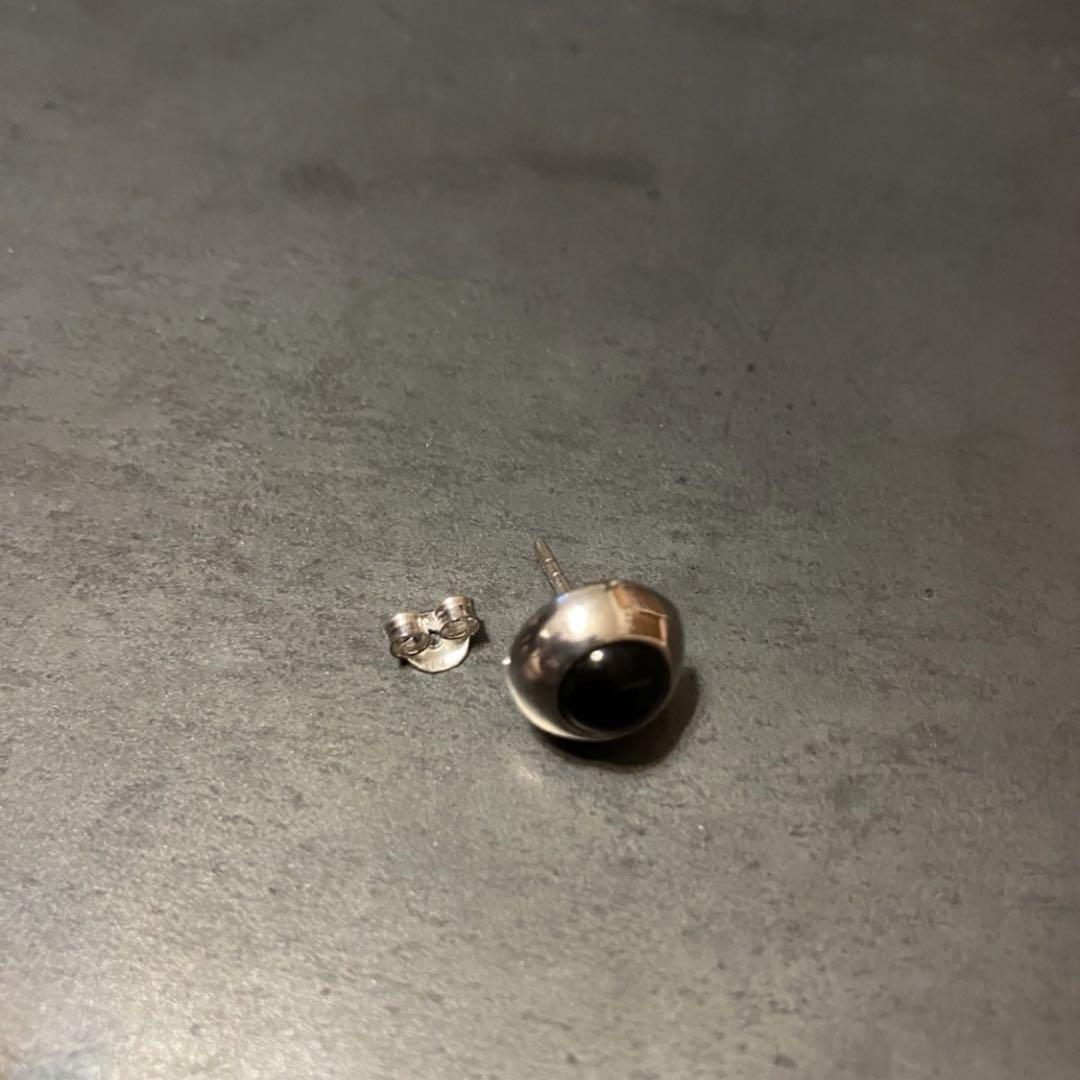 SILVER925 ONYX STUD EARRINGS /シルバー/ピアス