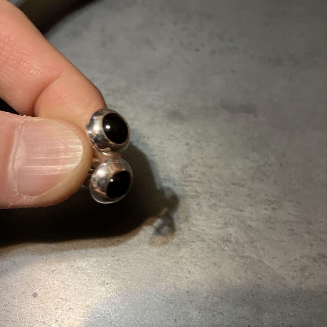 SILVER925 ONYX STUD EARRINGS /シルバー/ピアス