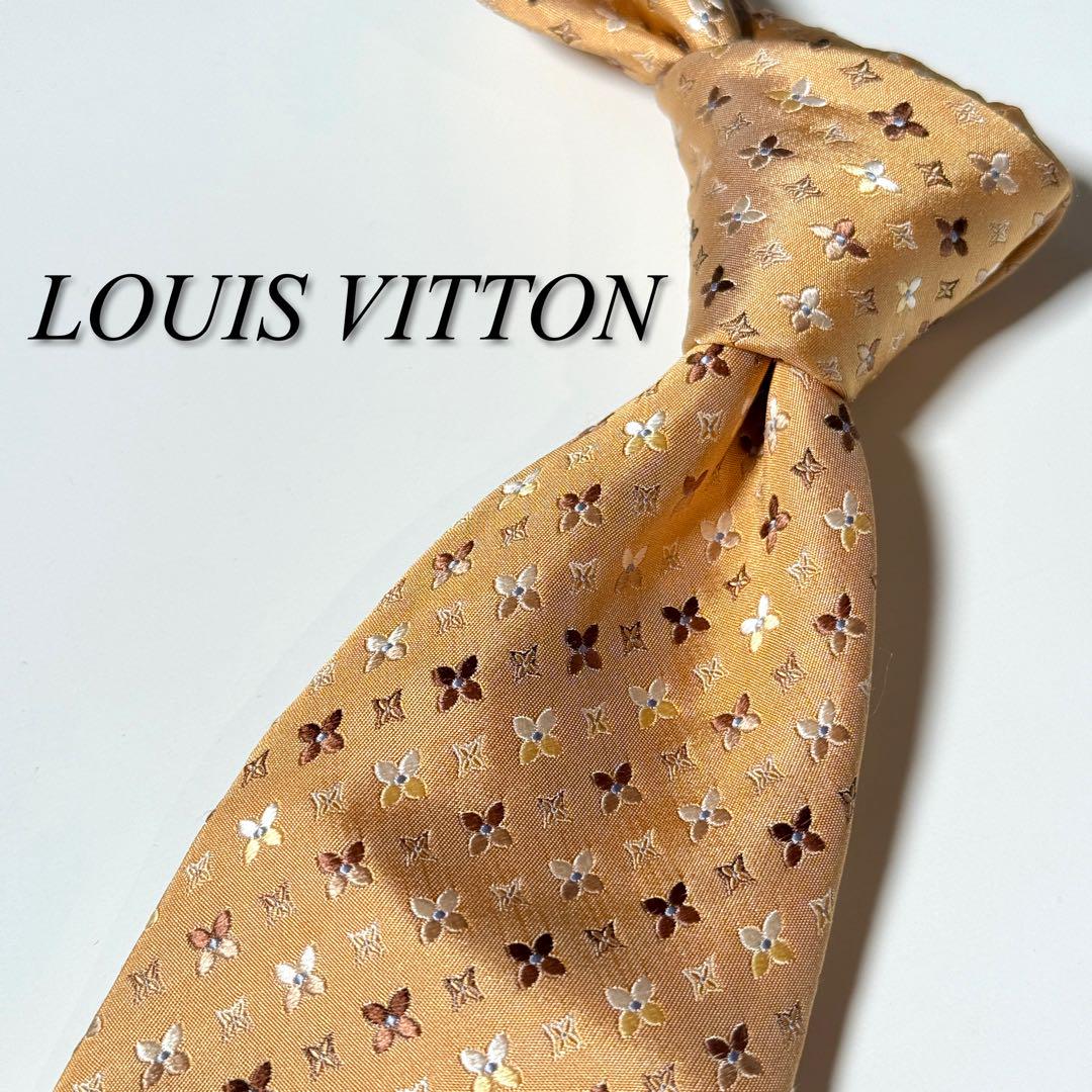 LOUIS VUITTON ルイ・ヴィトン イタリア製 シルク ロゴ ネクタイ