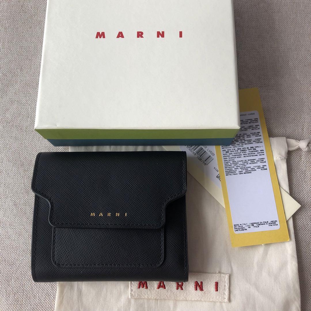 新品 ⭐︎MARNI ⭐︎マルニ 三つ折り財布 小銭入れ 大人気 正規品 ブラック価格変更よろしくお願い致します