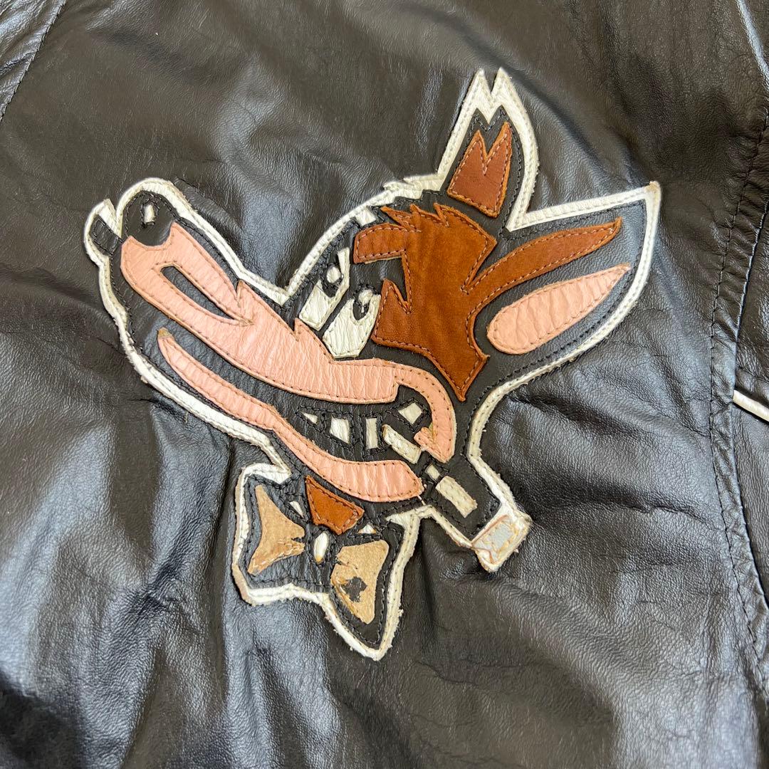 90s Bad Bunny ヴィンテージ 希少 オールレザージャケット Sサイズ 90s Bad Bunny ヴィンテージ 希少 オールレザージャケット Sサイズ