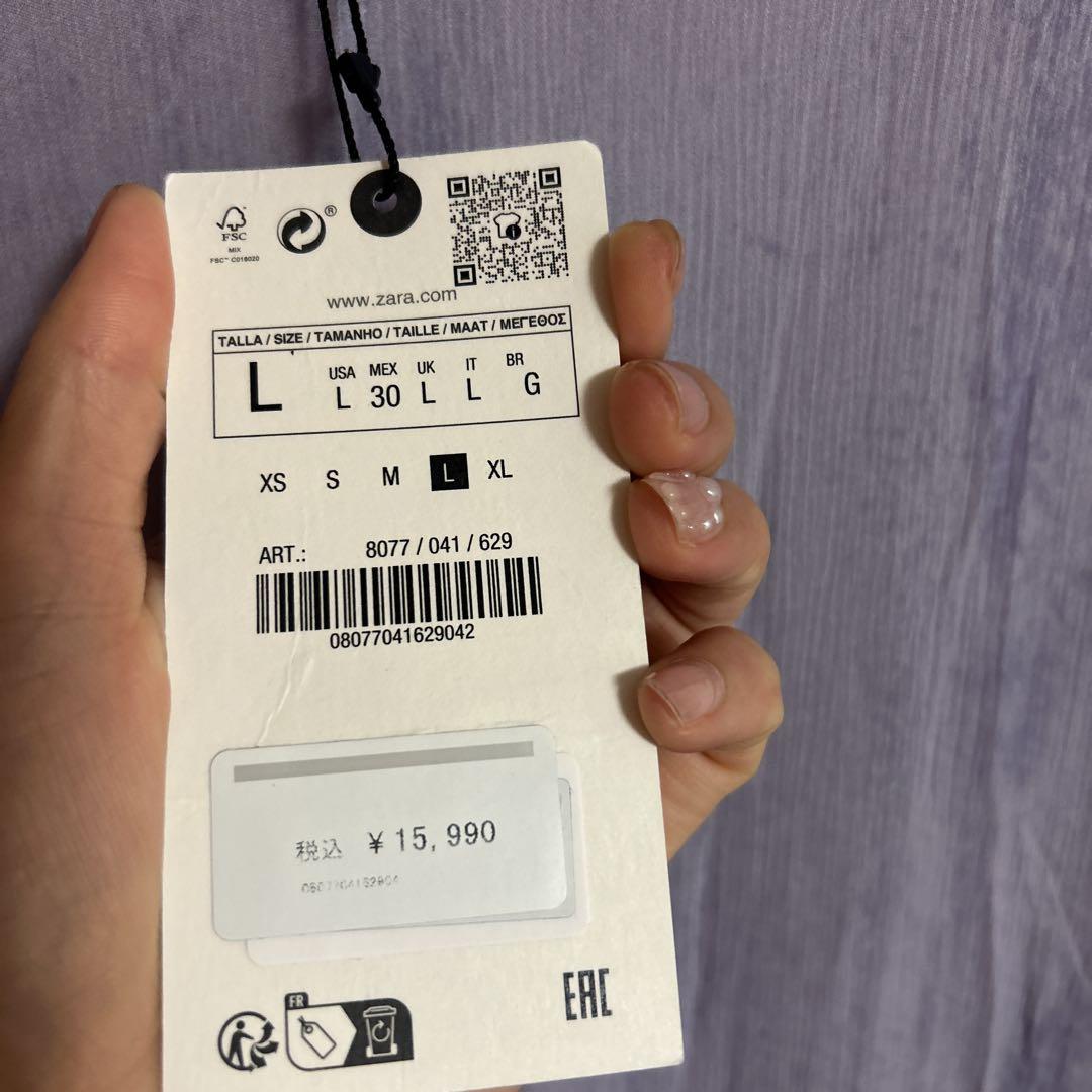 ZARA 新品タグ15990円フルイドプリントワンピーススカーフ
