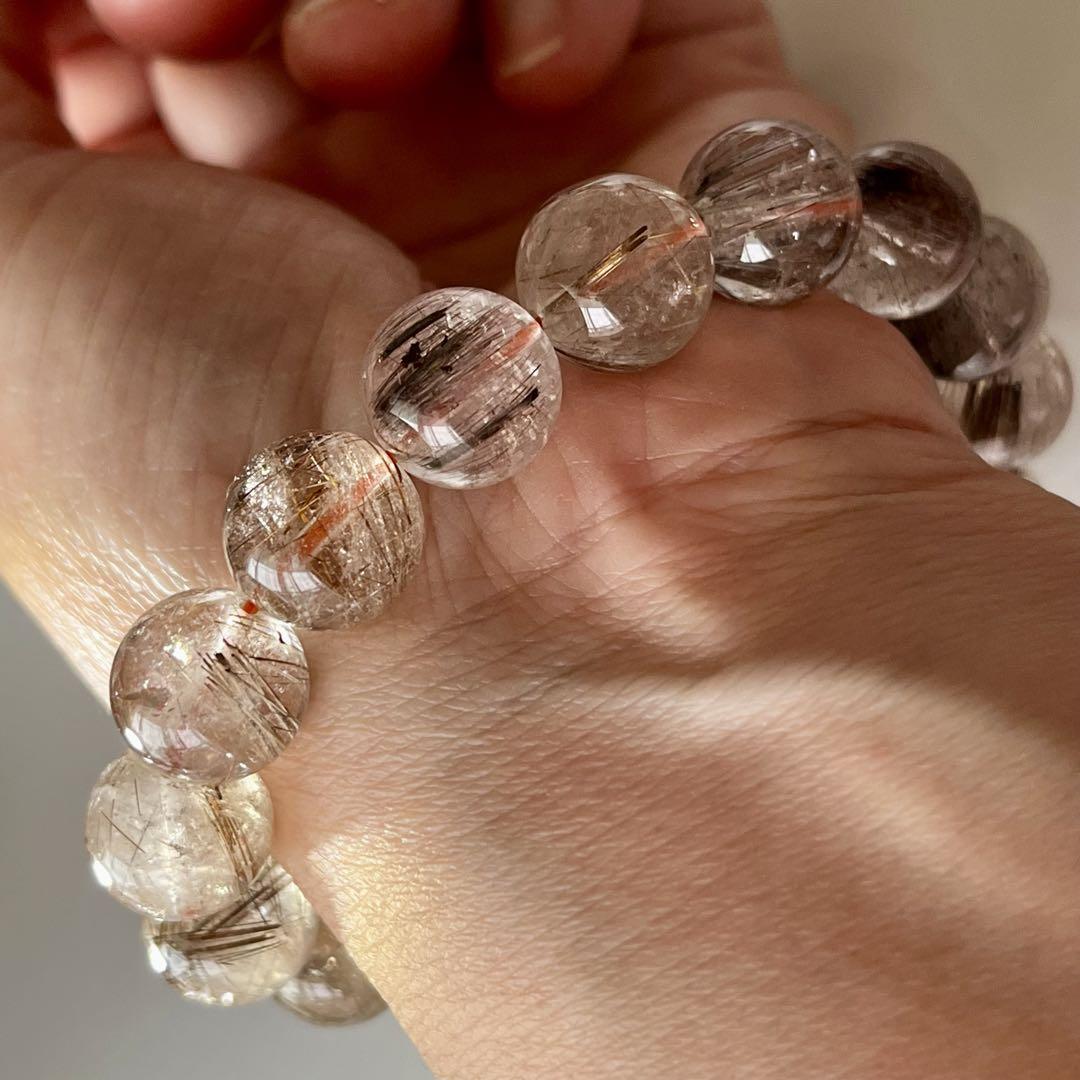 キャッツアイルチル タイチン ブロンズブレスレット 12mm パワーストーン