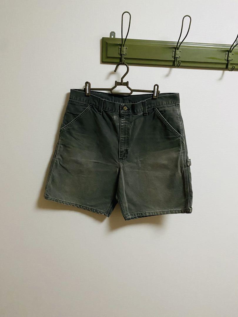 USA製 モスグリーン　MOS カーハート　ダックパンツ　 ハーフ　ショーツ