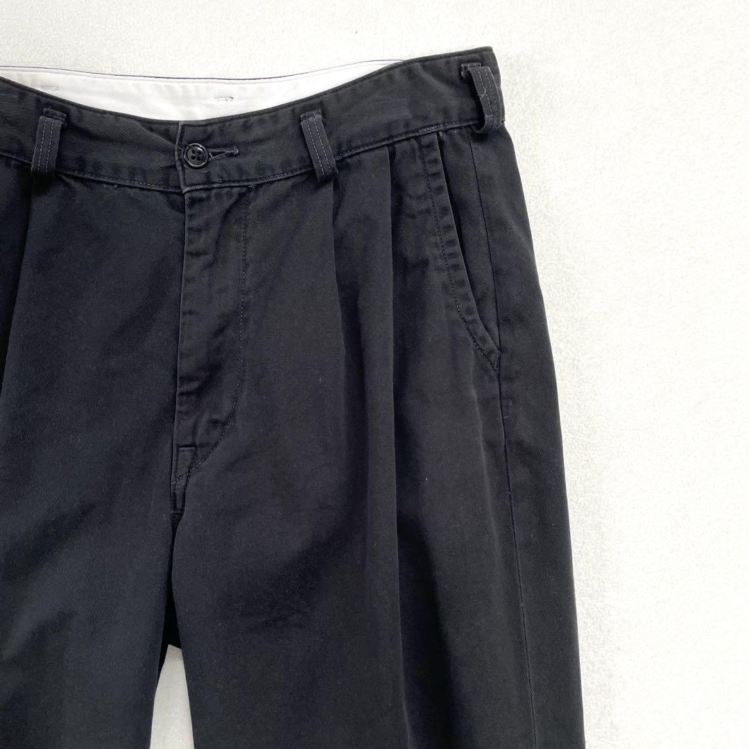 【美品】オアスロウ タック チノパンツ ブラック 日本製 orSlow