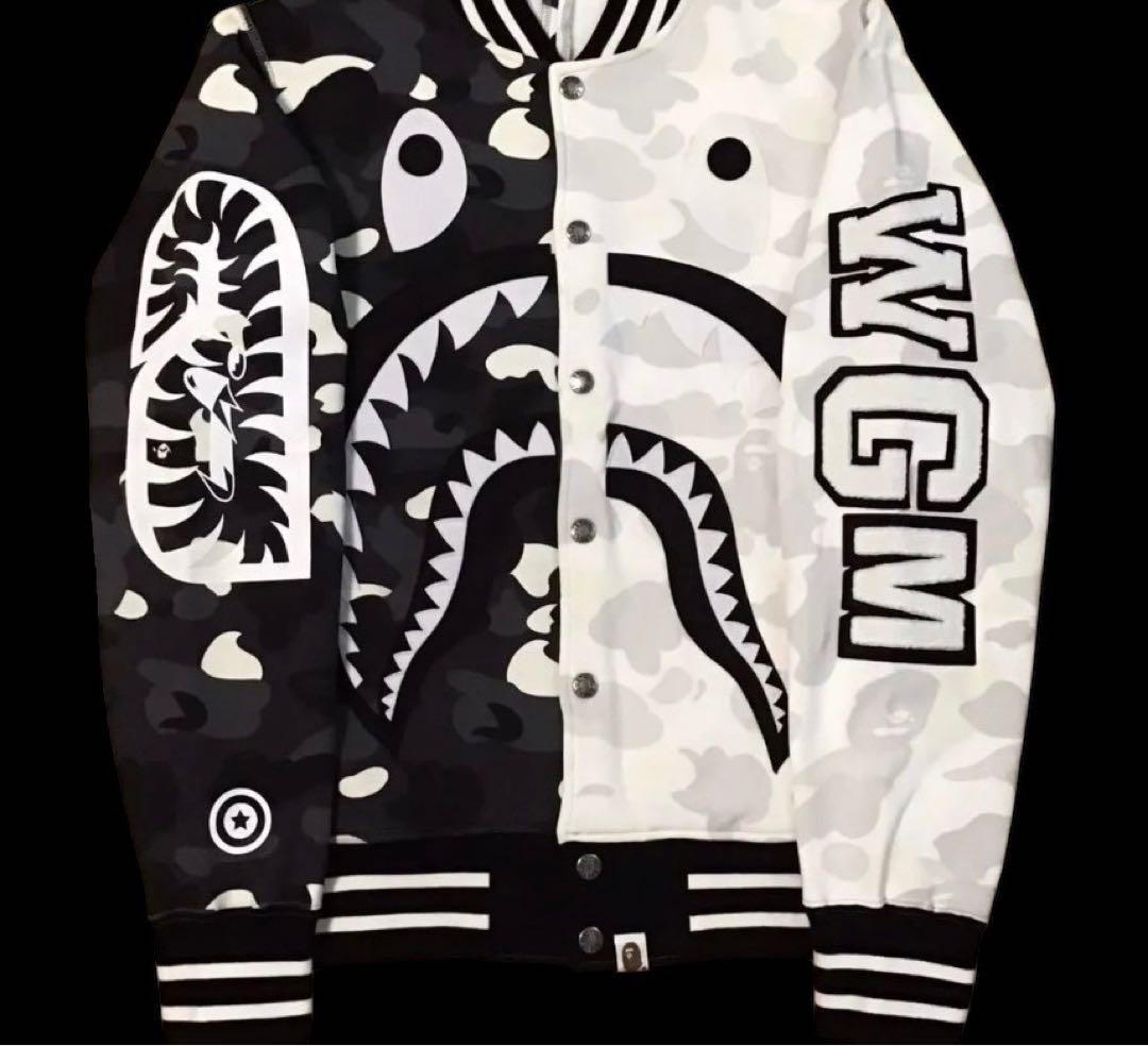 a bathing ape★蓄光city camoシャーク スウェットスタジャン