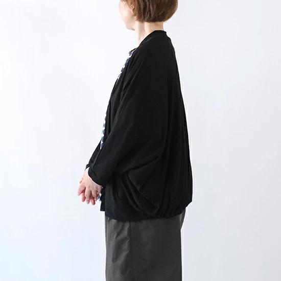 美品】prit プリット 綿麻SZ天竺 7分袖ボレロ カーディガン 黒