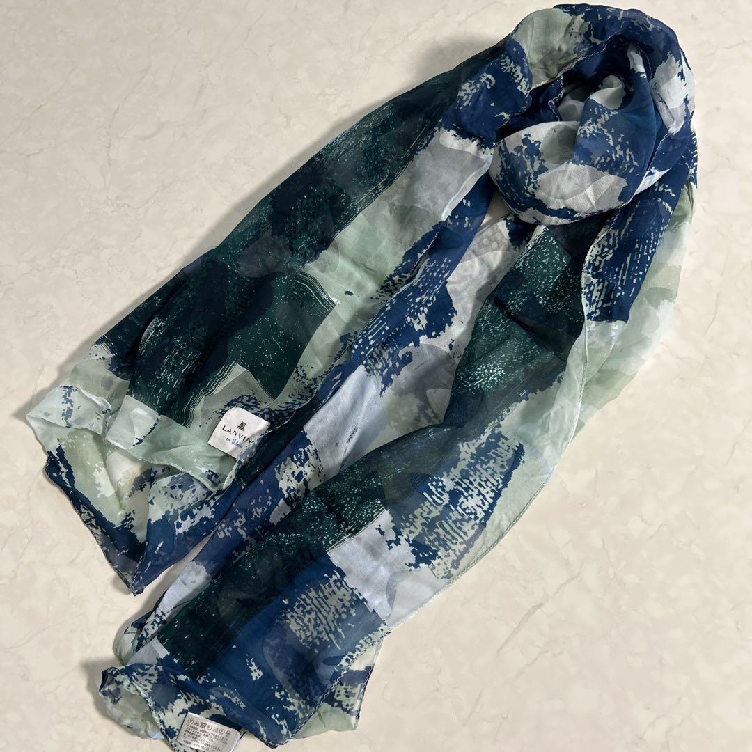 LANVIN 抽象柄 シフォンストール 大判