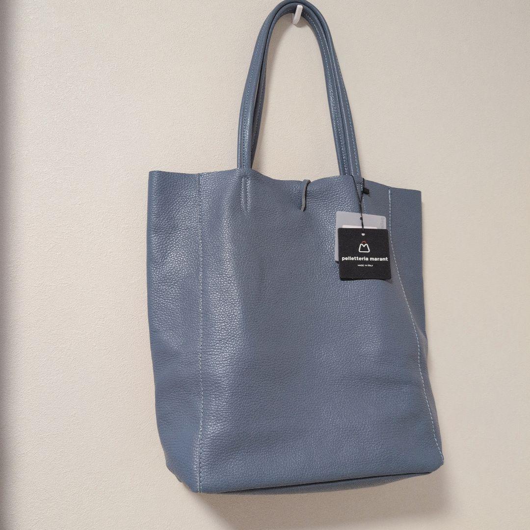 新品未使用　ペレッテリア マラント　トートバッグ　A4収納　大容量　ライトブルー