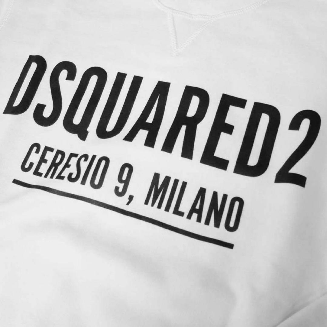 DSQUARED2【ロゴスウェットシャツ☆ホワイト】関税送料込 新品 ディースクエアード ロゴスエットシャツ トレーナー