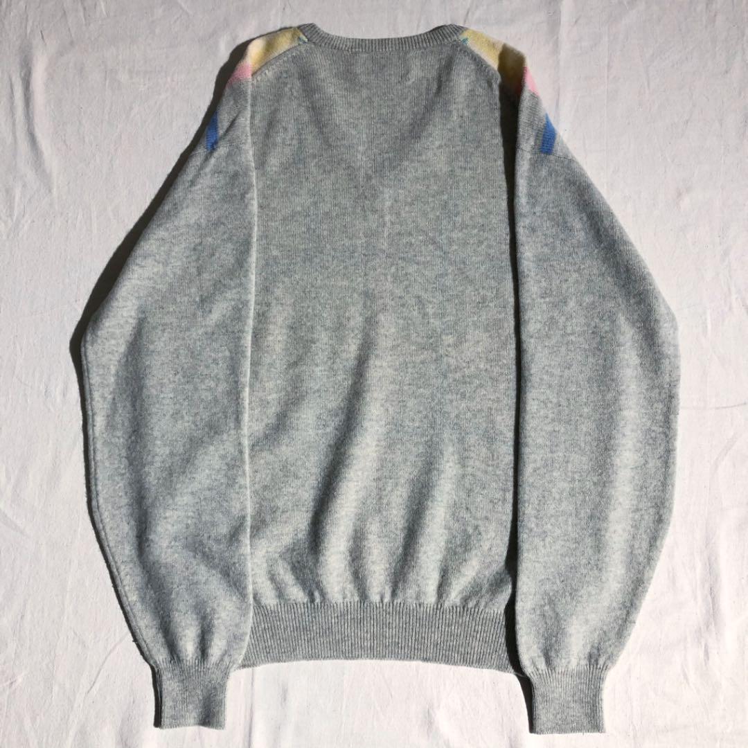 英国製 90s VINTAGE ヴィンテージ ニット 柄 アート ウール