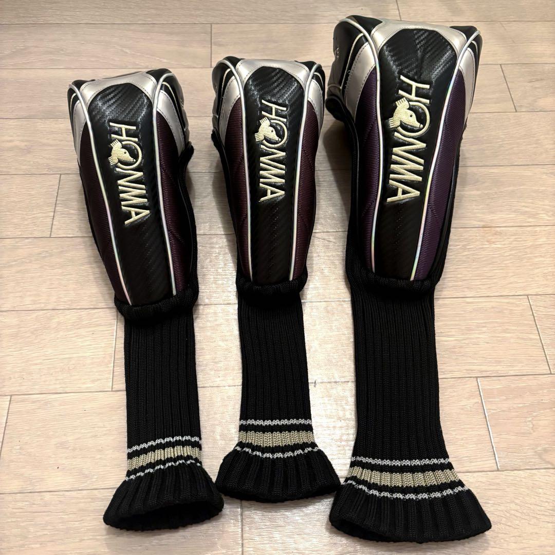 【中古】HONMA BERES ヘッドカバー 3点 セット ゴルフ　本間