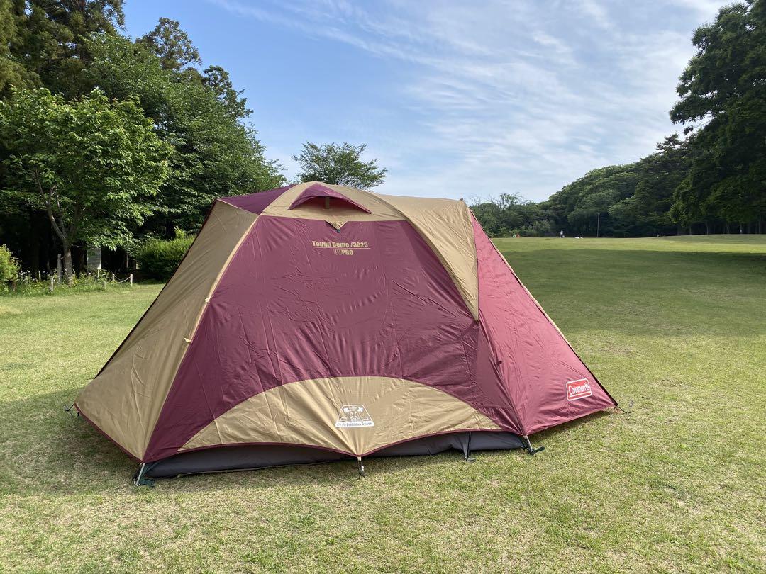 Coleman キャンプテント ドーム型 赤・ベージュ