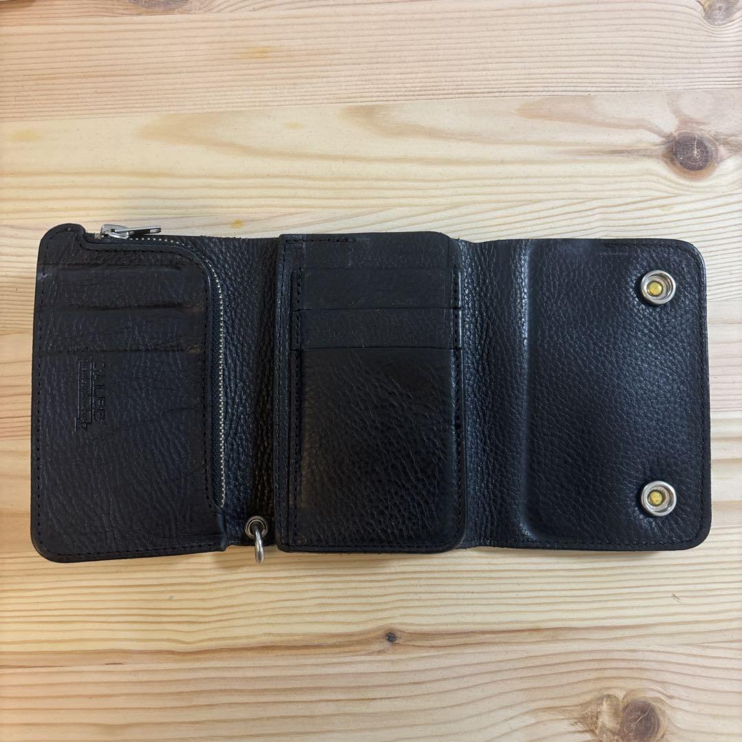 CALEE 本革 三つ折り財布 黒