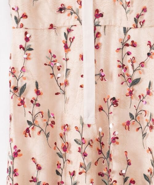 グレースコンチネンタル フラワースパンコール刺繍ワンピース