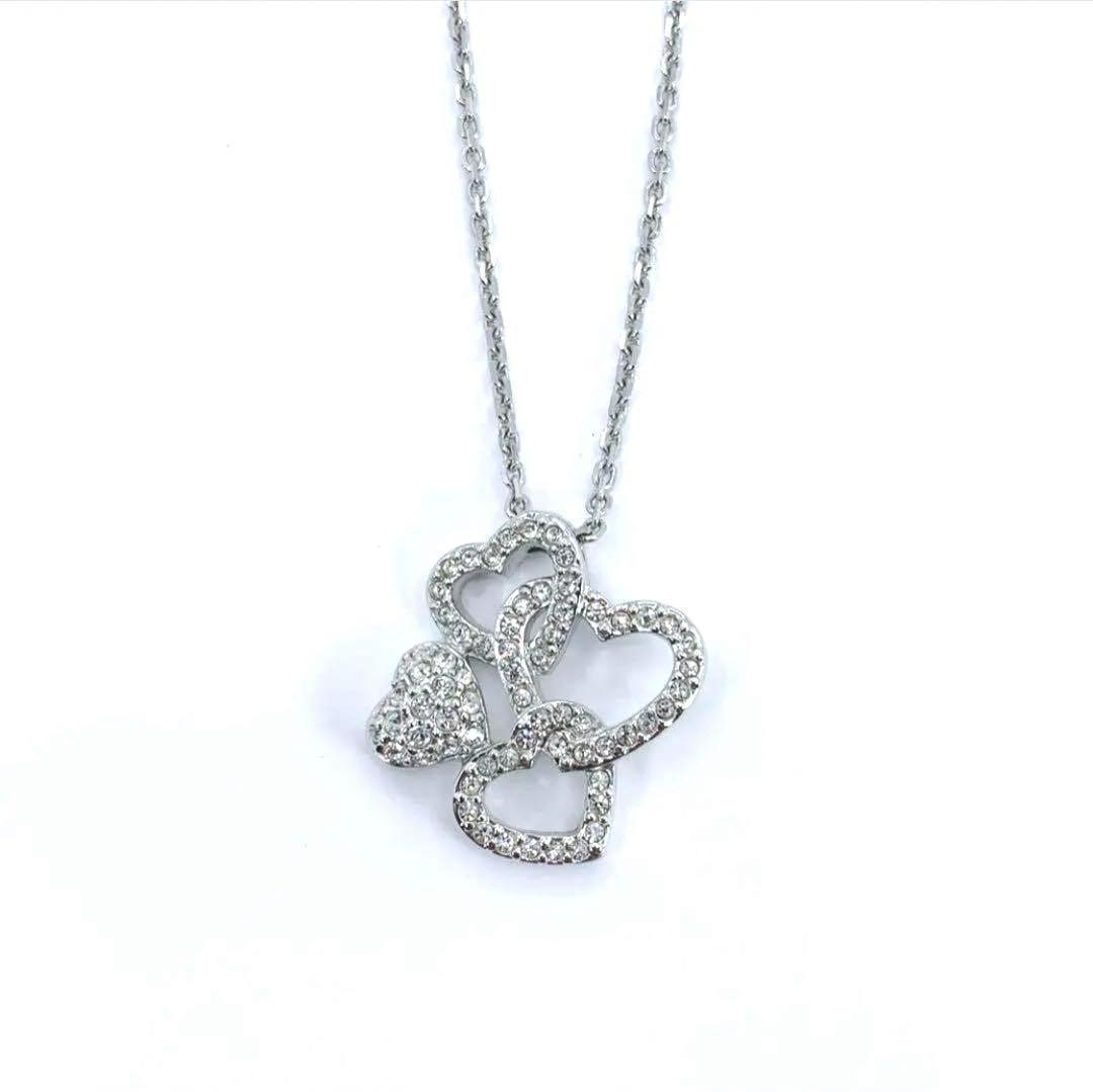 未使用級 SWAROVSKI スワロフスキー シルバー ネックレス ハート