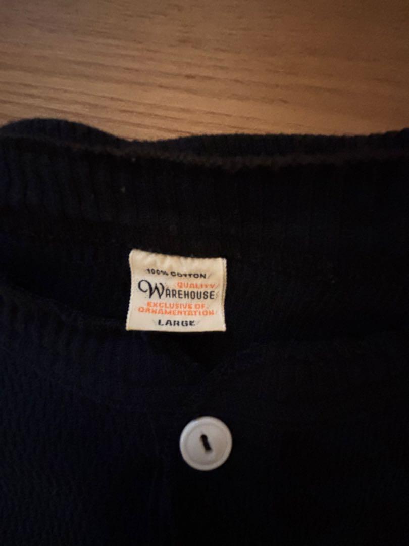 ウエアハウス　ワッフルヘンリーネック5904 長袖Tシャツ　サイズ:L