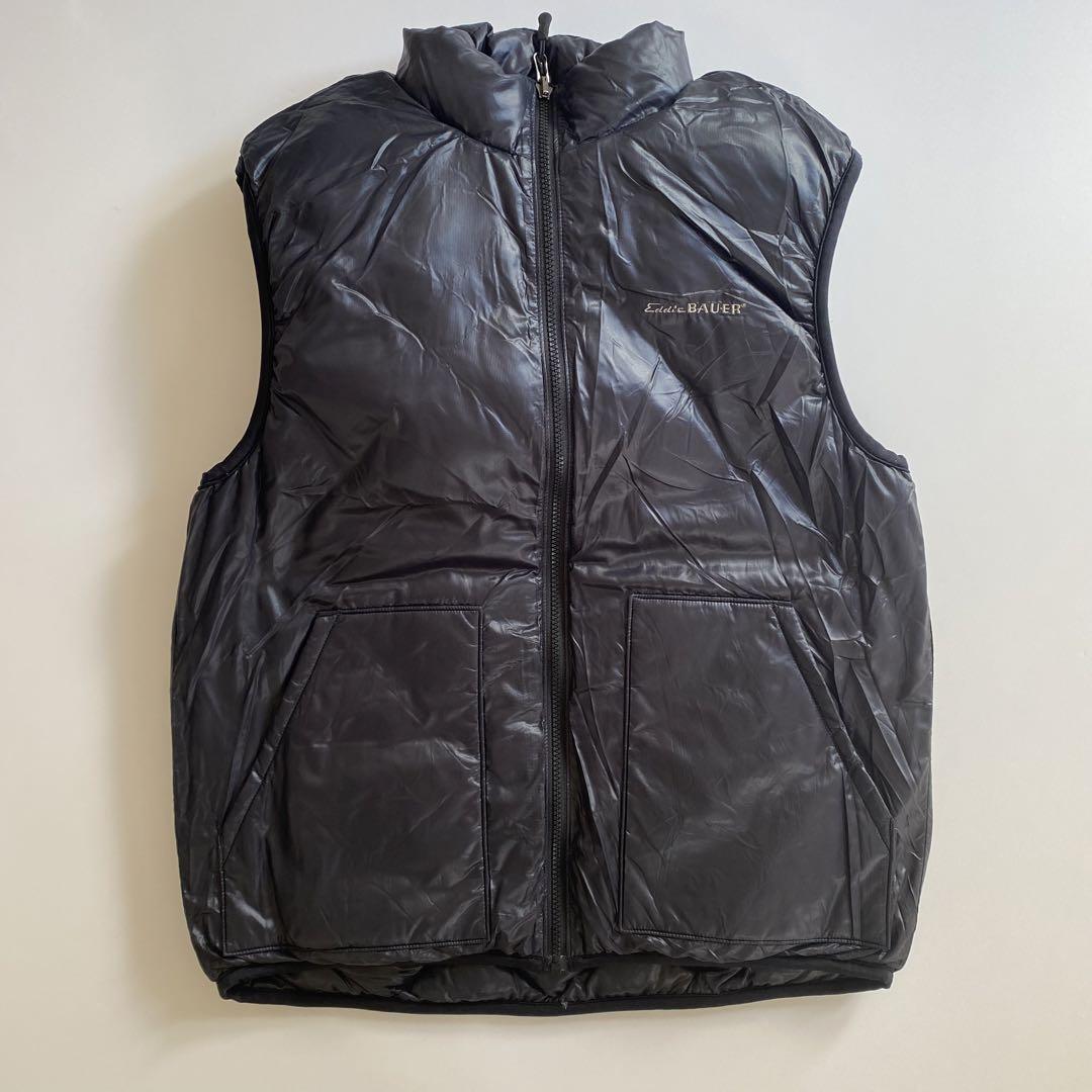 00s eddie bauer ダウンベスト リバーシブル 黒 グースダウン