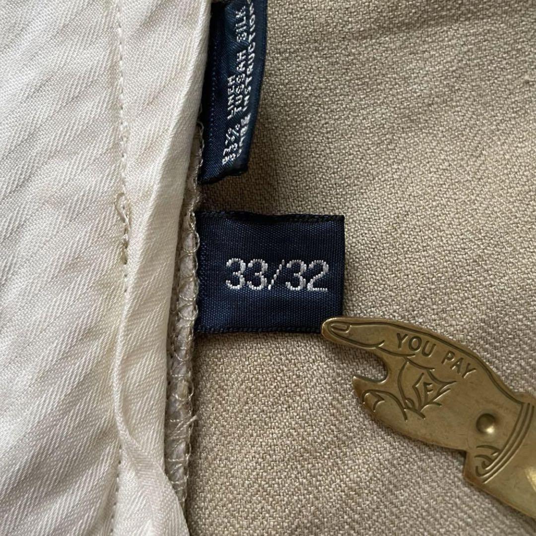 90s Polo Ralph Lauren リネンシルクスラックス ヘリンボーン 画像4