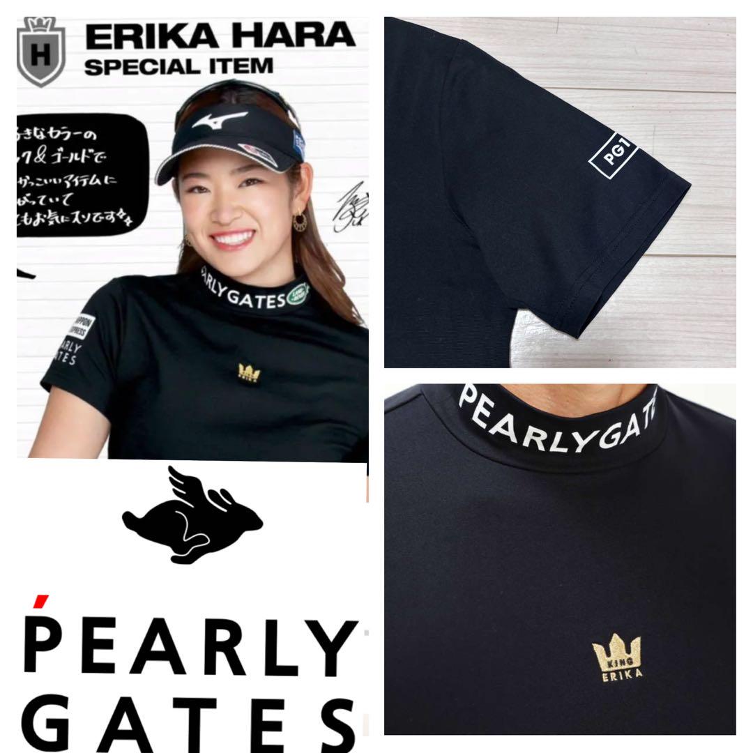 限定品 美品■パーリーゲイツ 原英莉花■モックネック ストレッチ Tシャツ 6