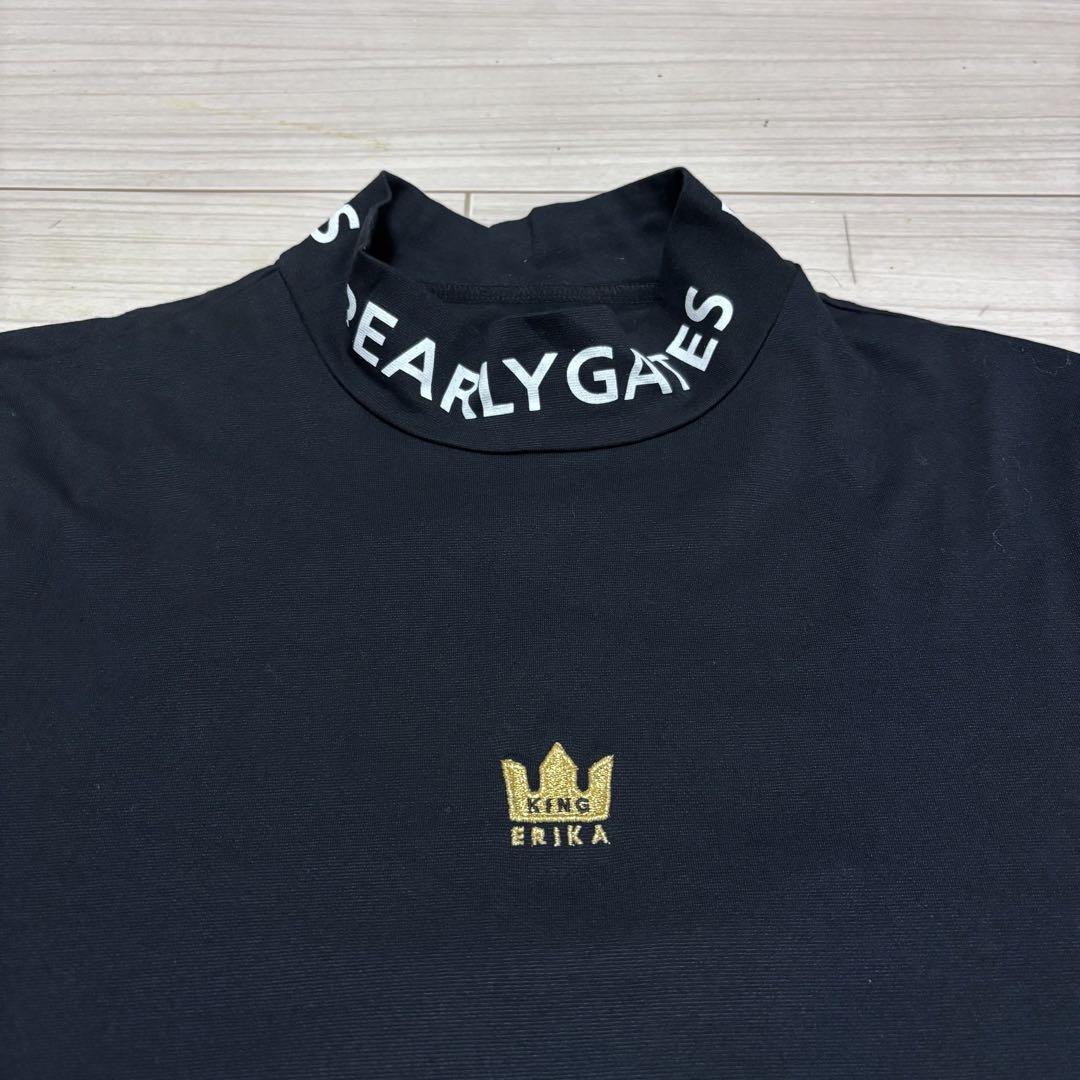 原英莉花デザインPEARLY GATES モックネックシャツ ブラック 限定品 美品□パーリーゲイツ 原英莉花□モックネック