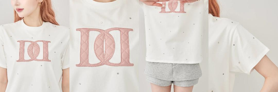 【正規品】darich キルティングアップリケビジューTシャツ ホワイト WHT♡正規品 Darich キルティングアップリケビジューTシャツ