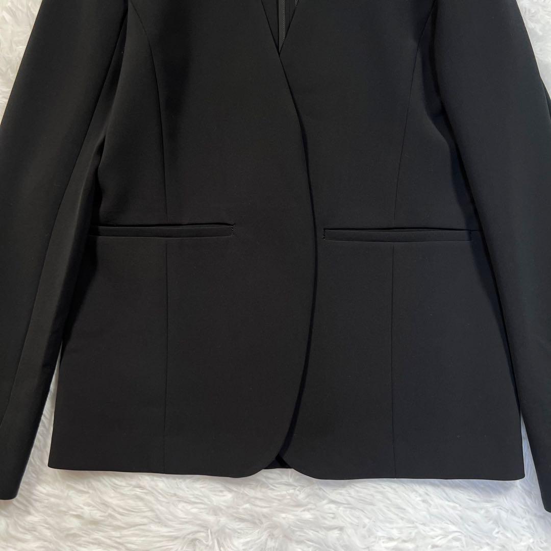 美品✨ソージュ ストレッチファインノーカラージャケット ブラック S 現行