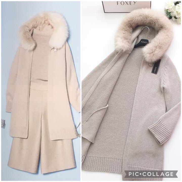 爆買い格安 美品 カシミヤ フォックスファー コート gINCQ-m23306239136 定価36万円 FOXEY フォクシー 日本製安い