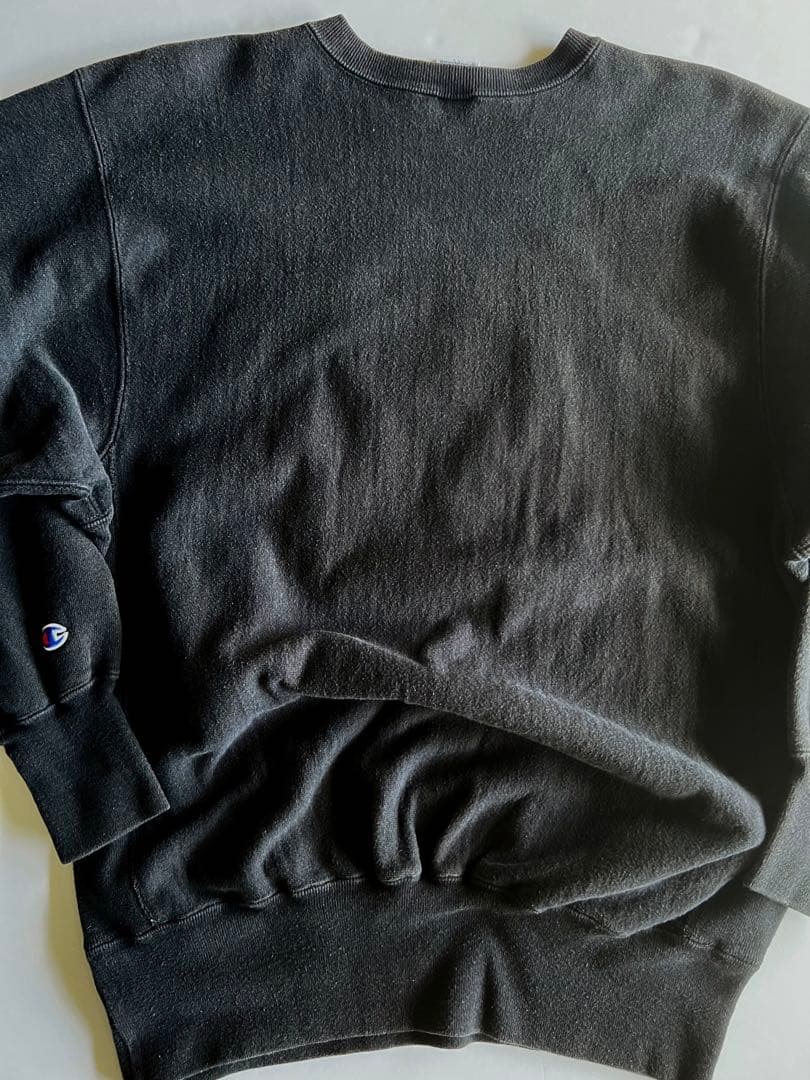 レア 90s チャンピオン リバースウィーブ 黒 usa/刺繍タグ XL