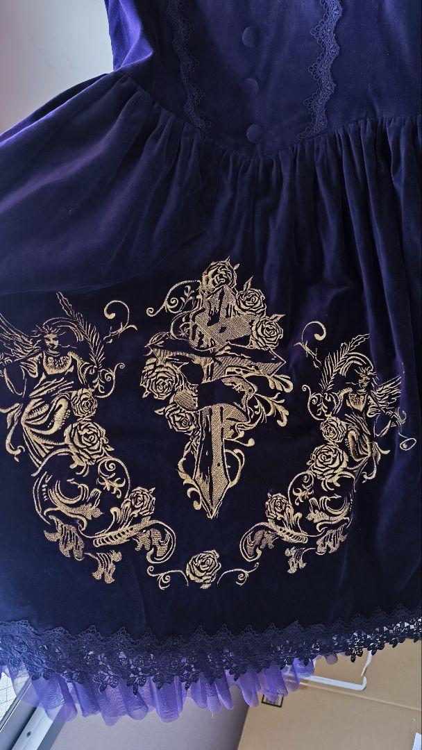 紫色のロリータドレス 金色刺繍付き Surface Spell JSK