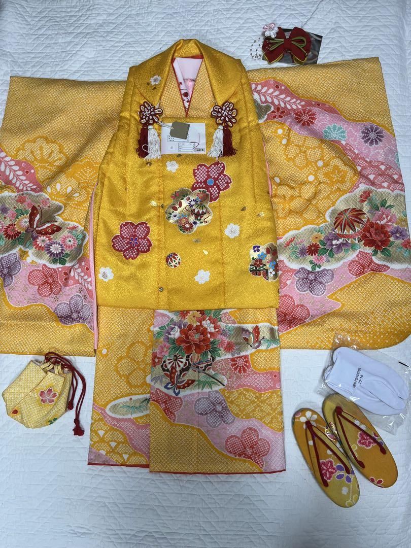 七五三　三歳　お着物・被服セット　女の子用
