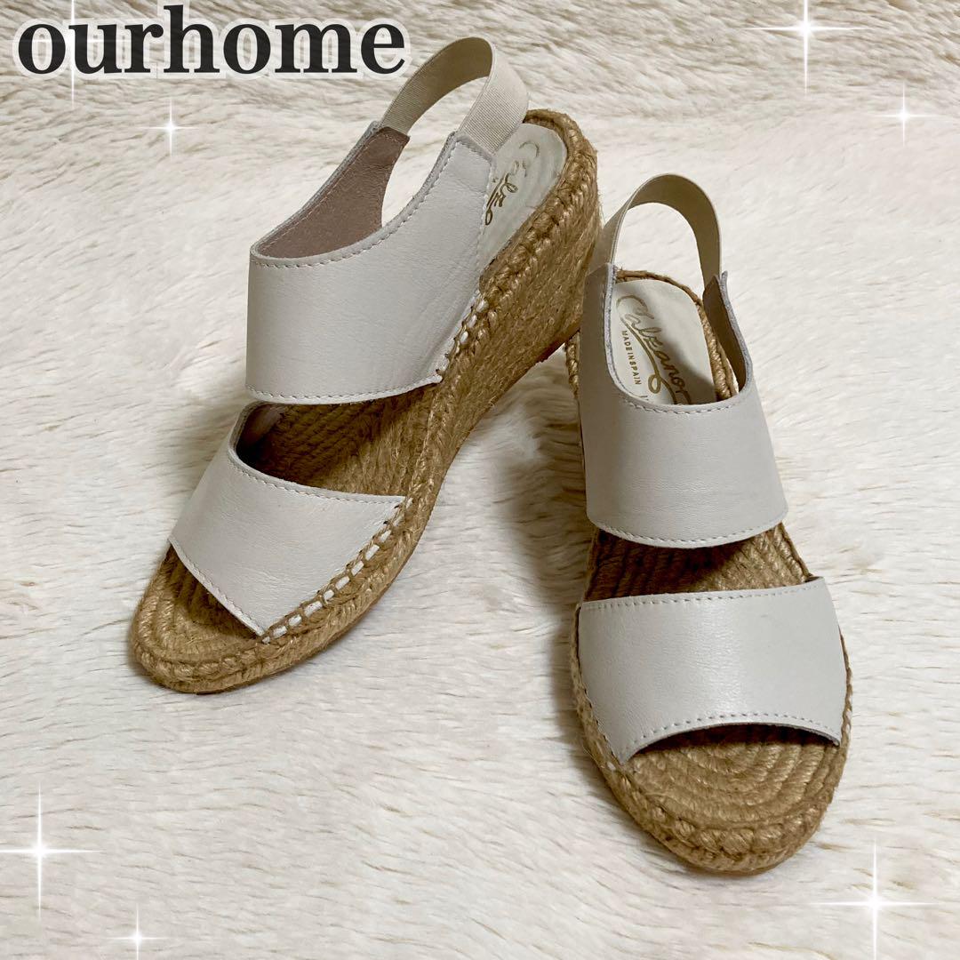ourhome アワーホーム ウェッジサンダル エスパドリーユ × レザー