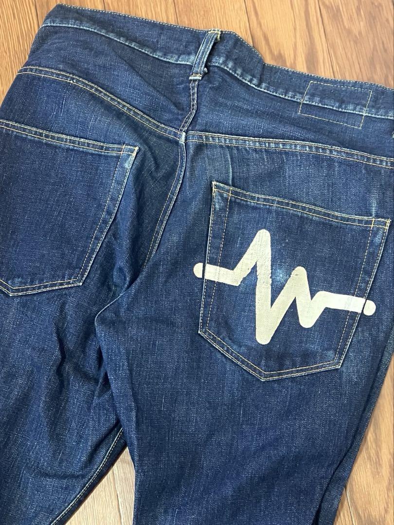 whiz limited 心電図デザイン ワンウォッシュデニムパンツ mサイズ