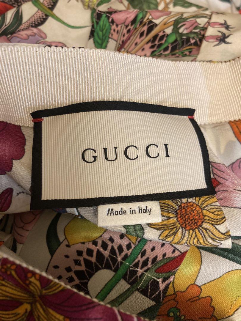 GUCCI フレアスカート花柄 シルク