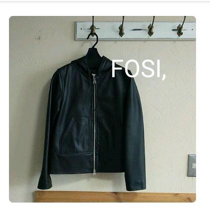 レザーパーカー fosi. ブラックです。