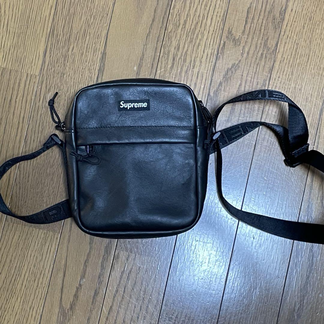 バッグ Supreme 24fw Leather Shoulder Bag Black
