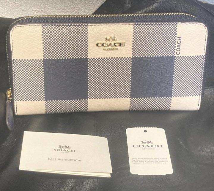ランキング2020未使用 ☆ coach チェック 長財布 ラウンドファスナー