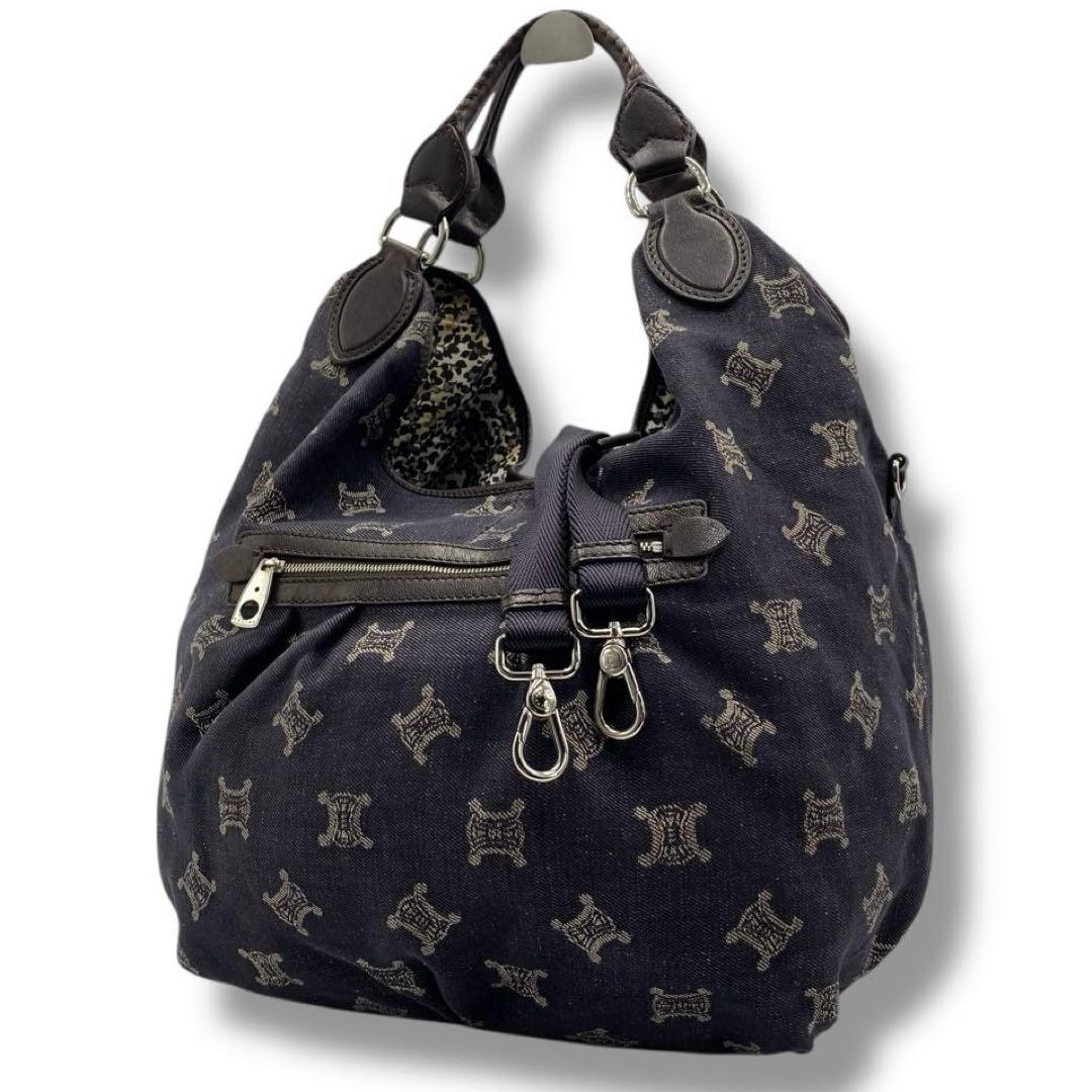CELINE トリオンフ マカダム デニム 2WAY バッグ ビンテージ