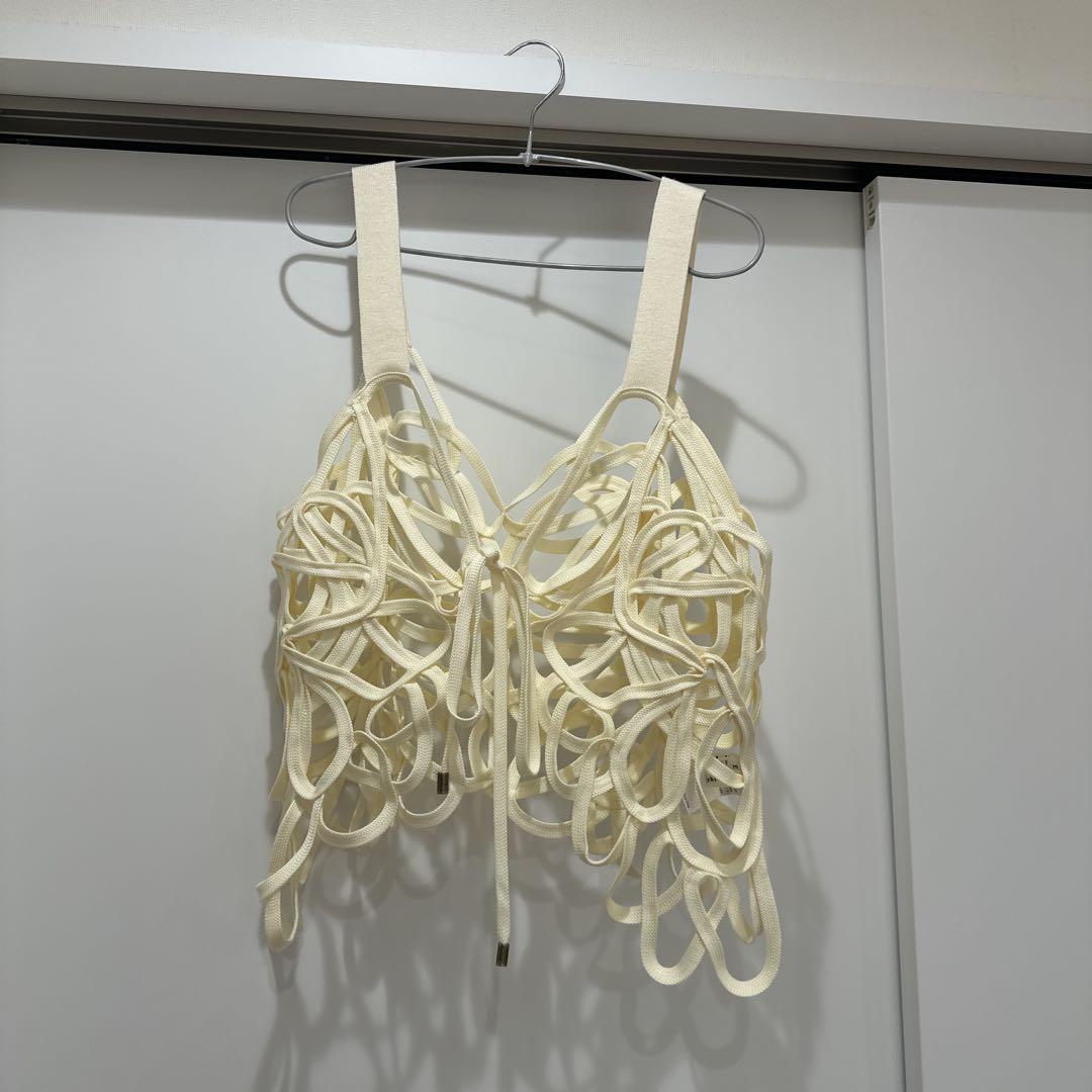 Eaphi EMBROIDERY CORD VEST アイボリー トップス