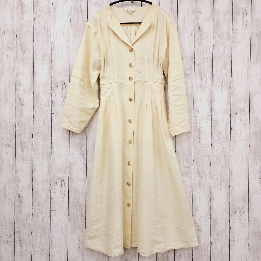 【 moussy 】TUCK WAIST ロングスリーブ シャツ ドレス