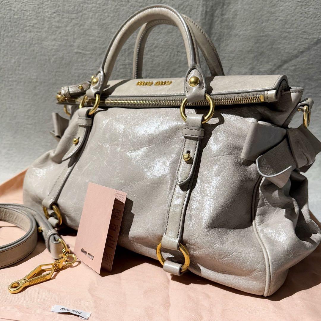 ミュウミュウ ヴィッテロルクス ハンドバッグ 2way ショルダー ミュウミュウ ヴィッテロルクス ハンドバッグ 2way ショルダー