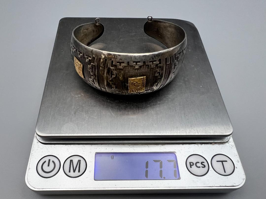 【海】925　18K刻印　バングル？　重量約17.7g　アンティーク