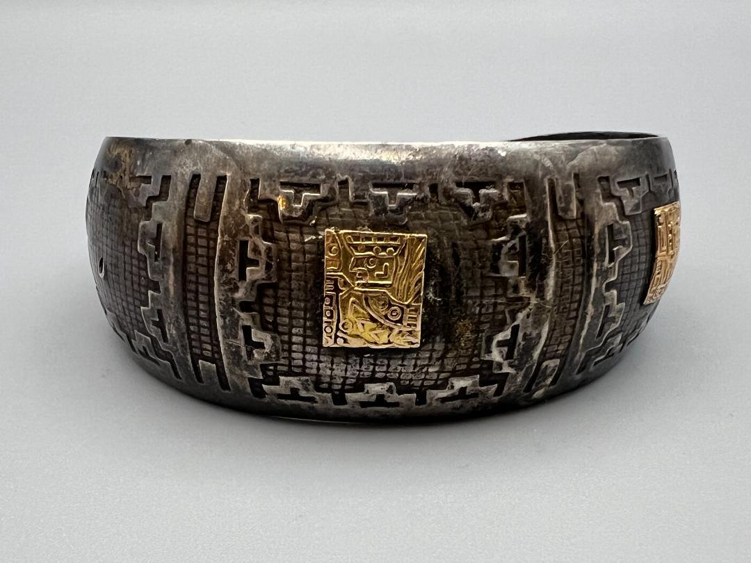【海】925　18K刻印　バングル？　重量約17.7g　アンティーク