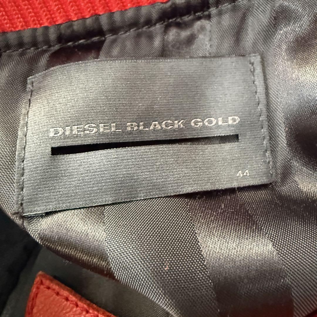 DIESEL ディーゼル ブラック ゴールド ラムレザー 羊革 レザージャケット