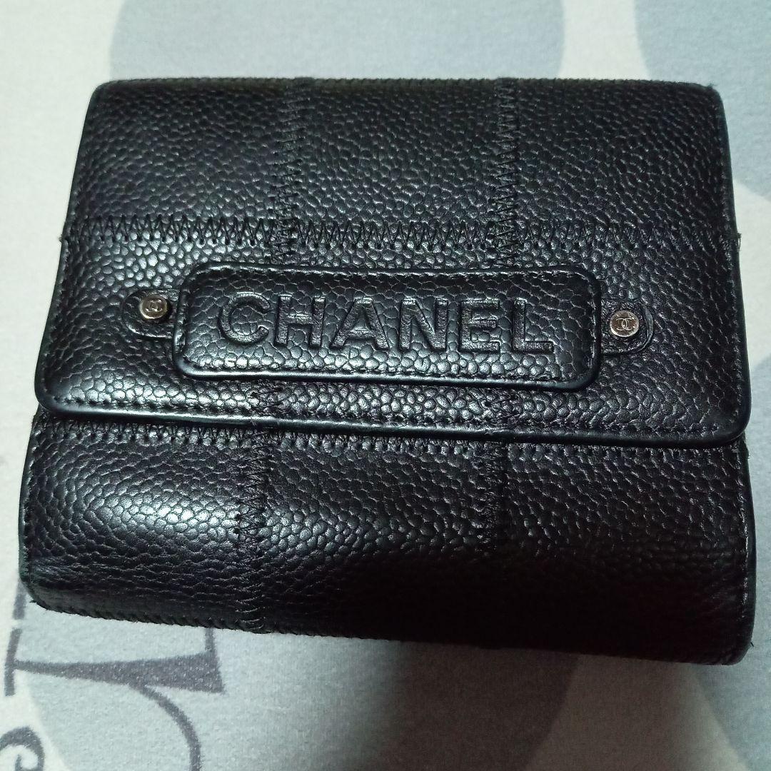 マニ様専用☆美品☆CHANELキャビアスキン二つ折り財布 画像8