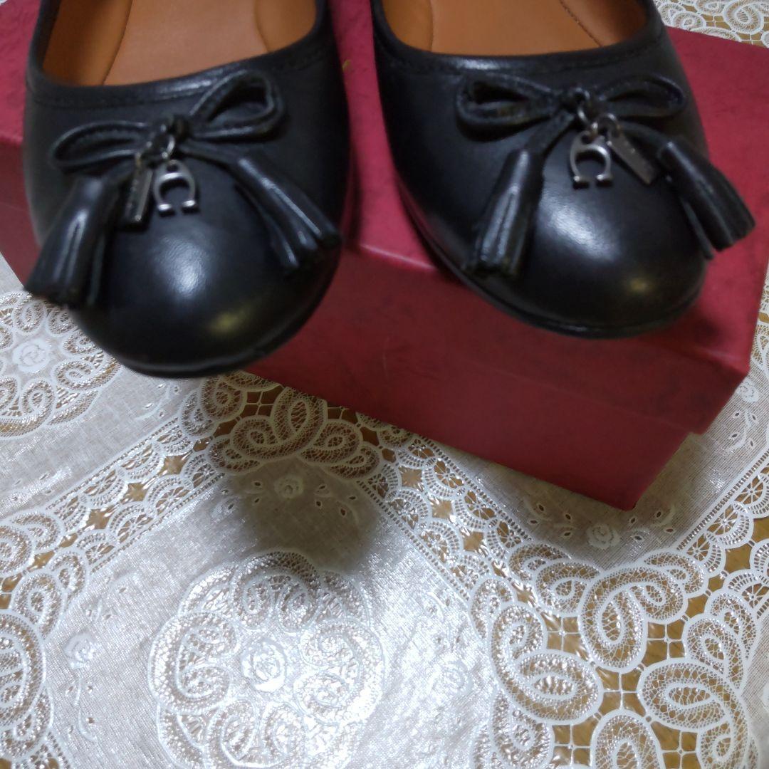 超美品 COACH フラットシューズ 黒