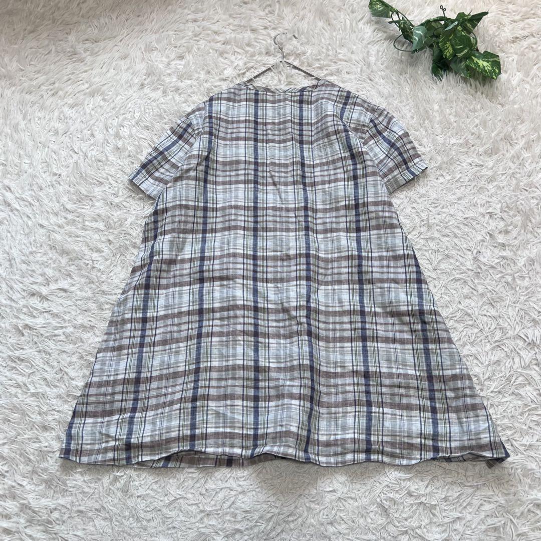 美品 マドモアゼルノンノン ピンタック シャツチュニック ワンピース 38 Mademoiselle NON NON / マドモアゼルノンノン （レディース