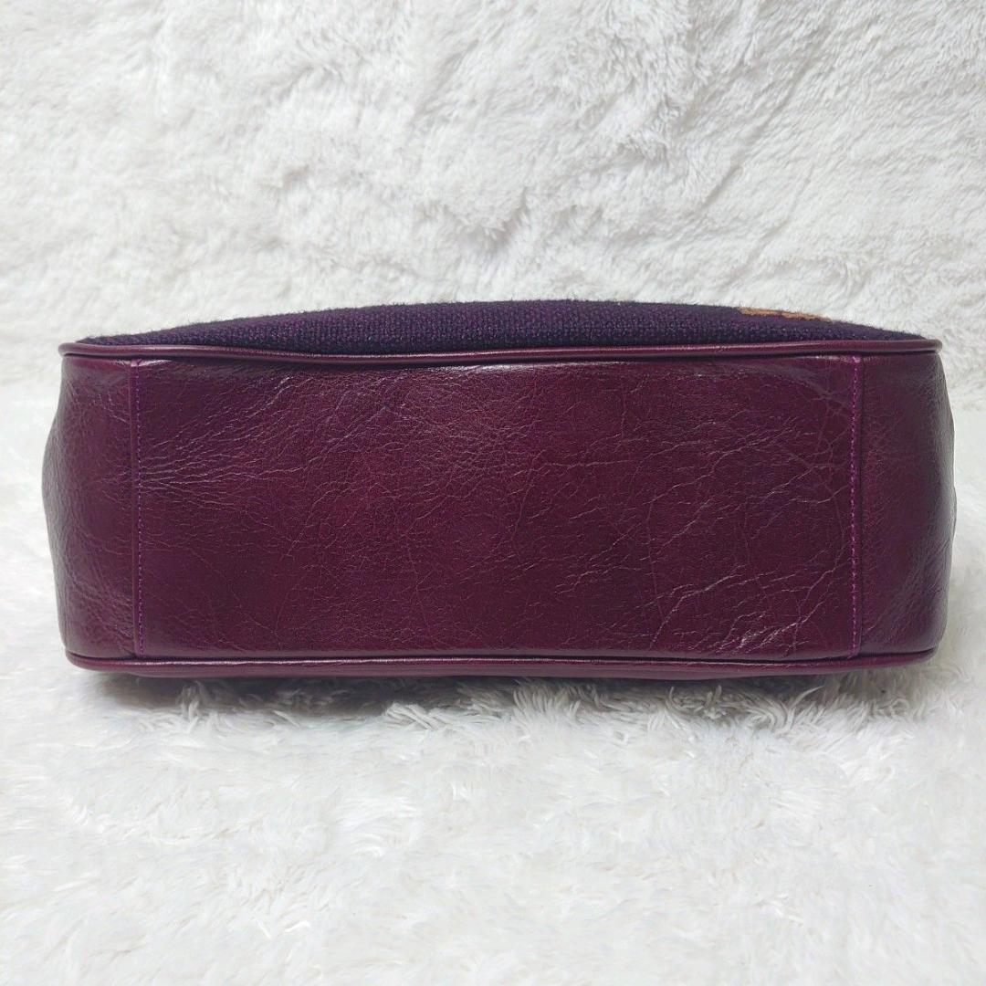【希少】美品 ANNA SUI ハンドバッグ 2way がま口 ゴブラン織 紫