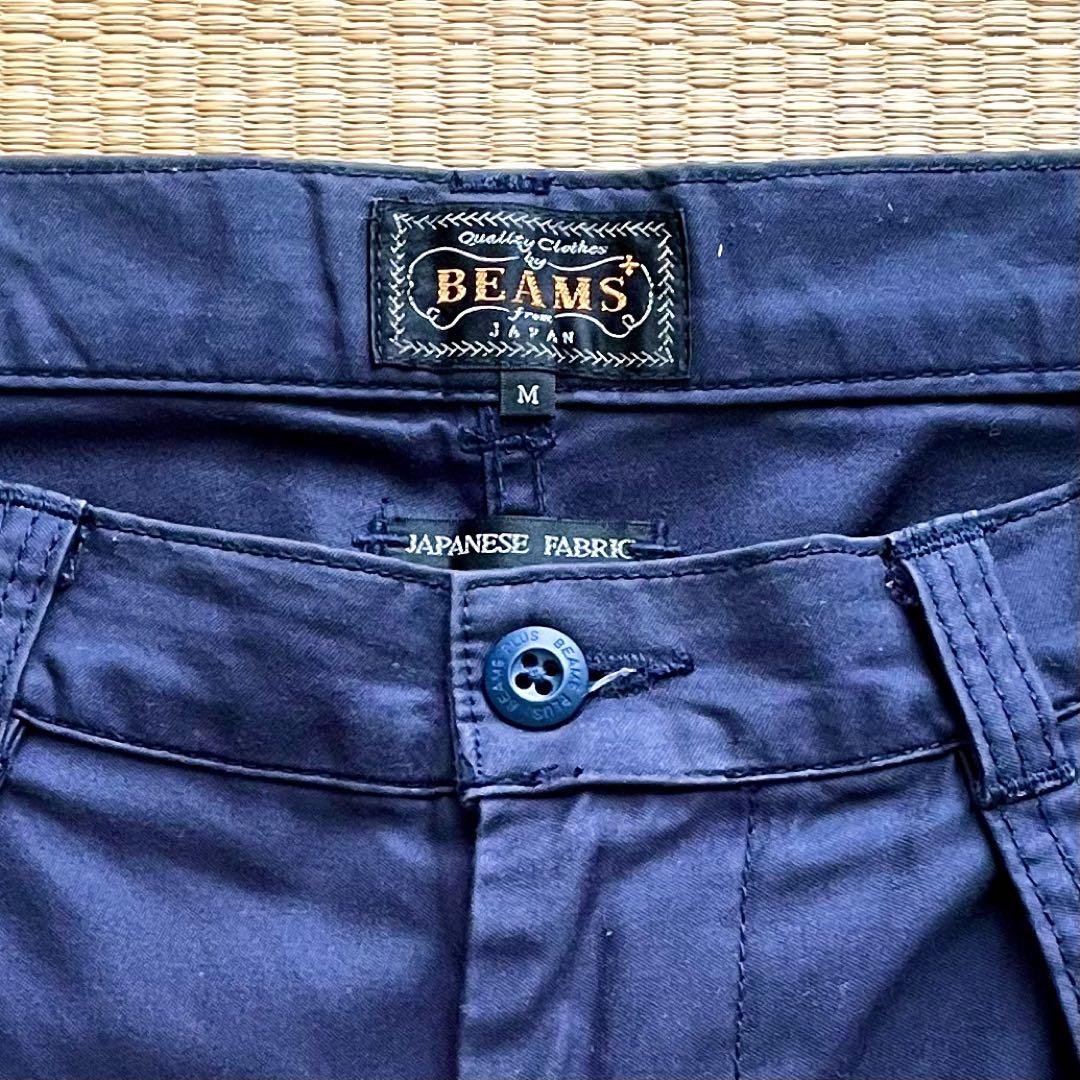 ビームスプラスBEAMSPLUS+バックサテンベイカーパンツМネイビー BEAMS PLUS バックサテン ベイカーパンツ ネイビー